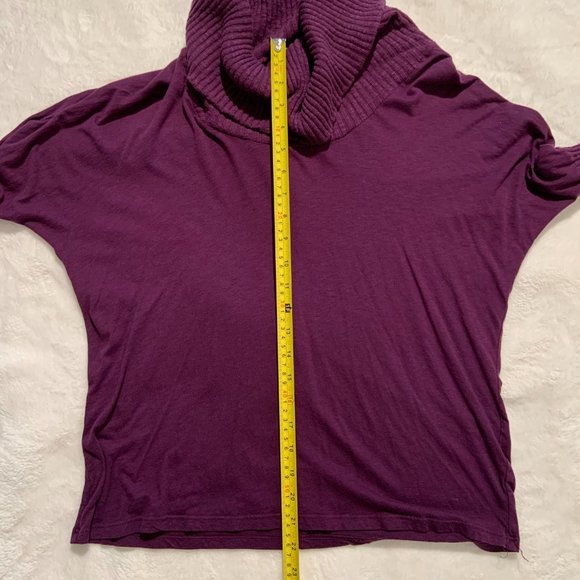 Casual Michael Stars Wine Purple Cowl Neck Lightweight Long Sleeve Top One Size - Picture 5 of 8